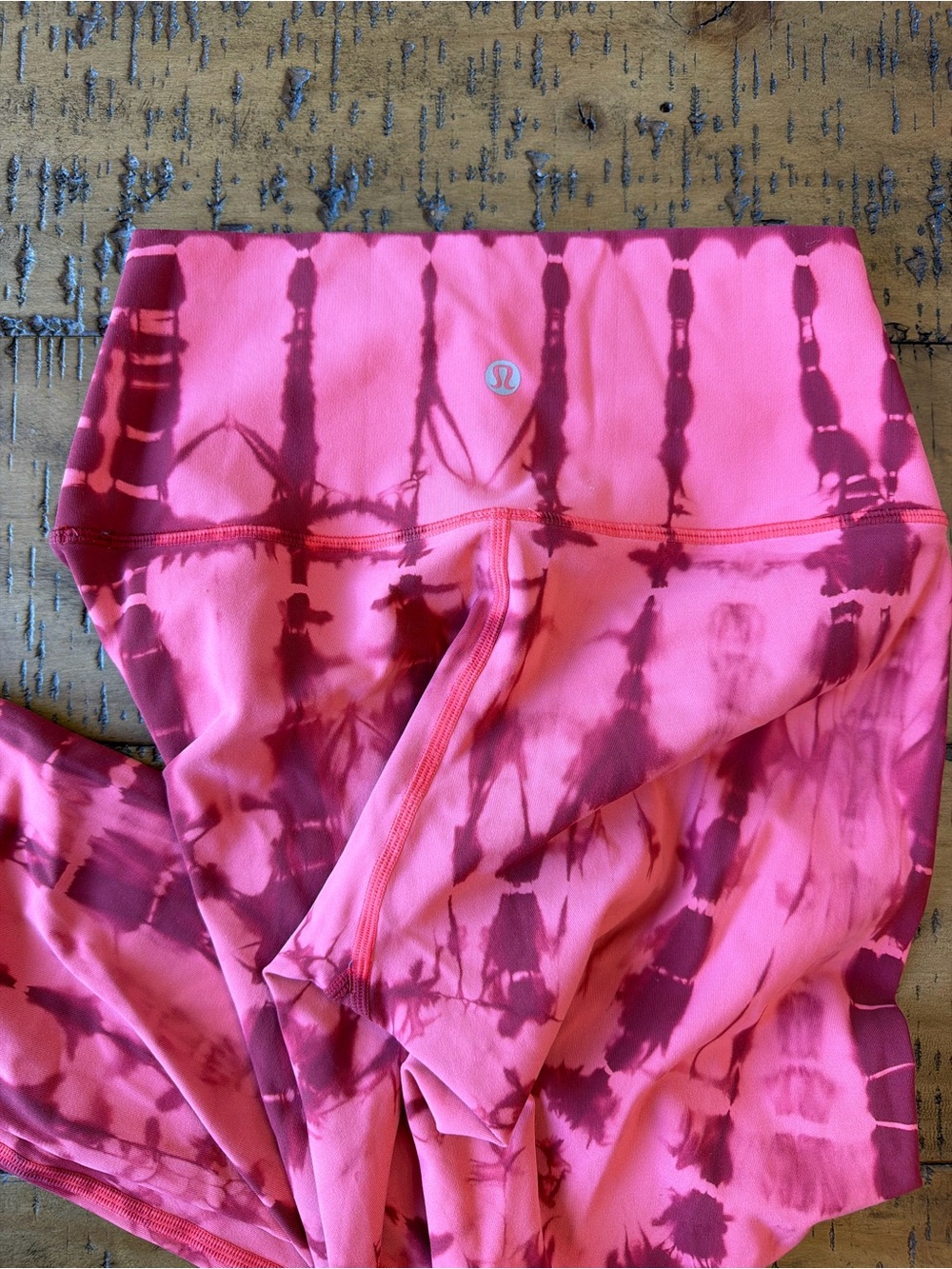 lululemon athletica Pink and Burgundy Tie-Dye Leggings